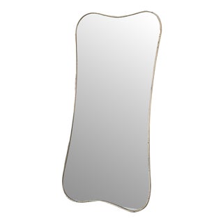 Monumental Brass Wall Mirror, Italy, 1950s For Sale