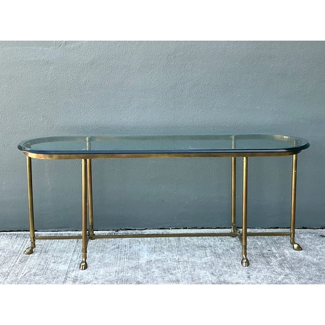 Brass Vintage Brass Hoof Console Table For Sale - Image 8 of 12