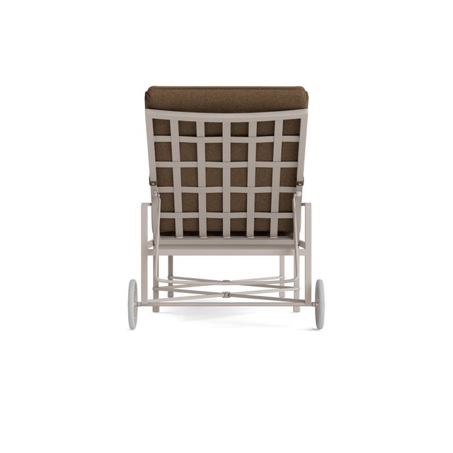 Brown Jordan Brown Jordan Venetian Adjustable Chaise With Wheels, Dove frame with Fusion Moccasian fabric For Sale - Image 4 of 11