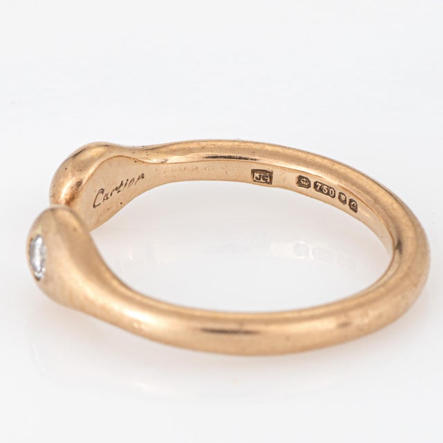 Metal C1977 Cartier London Diamond Ring Sz 4.5 Pinky Band 18k Yellow Gold Vintage For Sale - Image 7 of 7