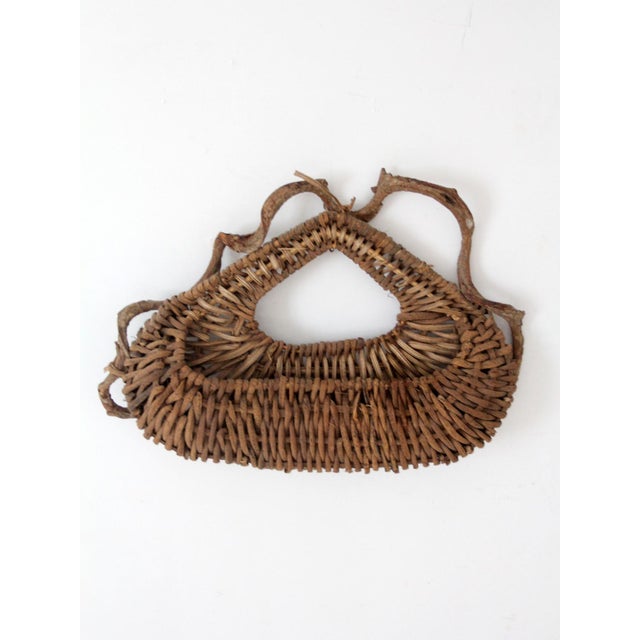Vintage Woven Vine Wall Basket For Sale - Image 4 of 10