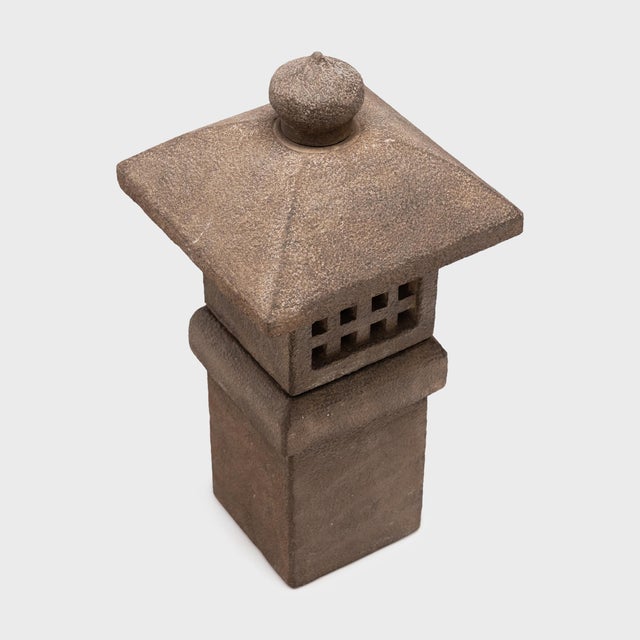 Chinese Square Limestone Chinese Garden Lantern For Sale - Image 3 of 5