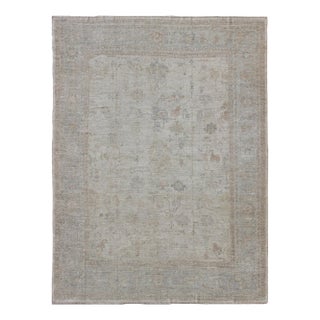 Angora Turkish Large Oushak Rug by Keivan Woven Arts With Floral Design For Sale