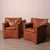 These chairs are made of leather, in an elegant tan color, and have a very beautiful patina. The chairs are fully...