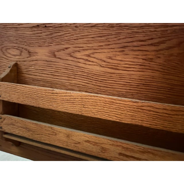 Mid 20th Century Antique Solid Wood Church Pew – Curved End Panels & High Back – Architectural Bench For Sale - Image 5 of 12