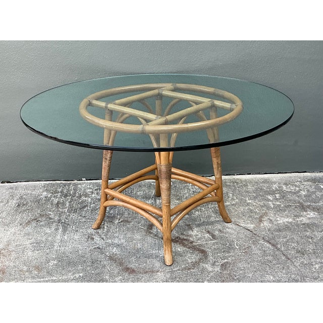 Vintage Bent Rattan Dining Table For Sale - Image 9 of 12