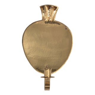 Swedish Modern Brass Classic Candle Sconce attributed to Lars Holmström, Arvika, 1940 For Sale