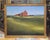 Fine vintage oil painting on canvas of a red barn painted in a minimalist open air style. Painted by Pennsylvania artist...