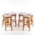 Wood Rattan Stools with Seat Cushions, 1970s, Set of 6 For Sale - Image 7 of 11