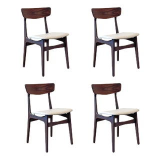Vintage Set of 4 Danish Rosewood Dining Chairs For Sale
