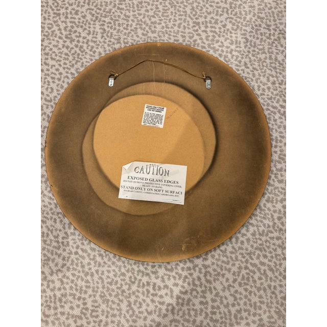 David Marshall Rare David Marshall 30” Antiqued-Mirror Tile Round Wall Mirror – Signed, Excellent Condition For Sale - Image 4 of 8