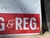 Vintage Metal Cigarette Sign Double Sided Measures 3 ft W by 4 ft H Has holes for easy Hanging One side is straighter then...