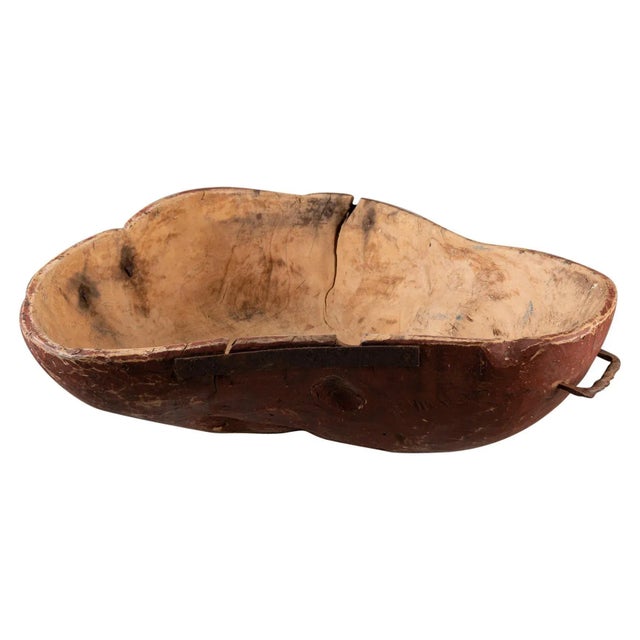 Large Antique Swedish Wooden Bowl For Sale - Image 11 of 11