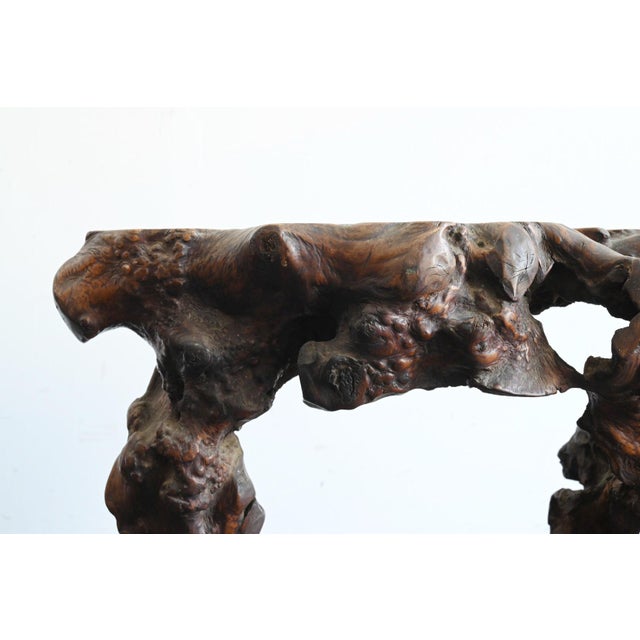 Antique Japanese Burl Wood Display Stand / Meiji-Showa / Organic One-of-a-Kind For Sale - Image 15 of 18