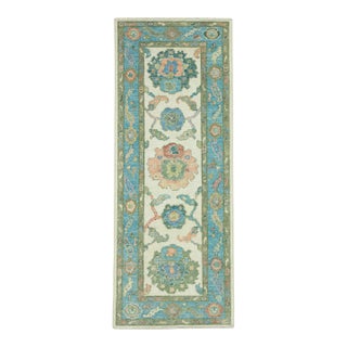 Turkish Oushak Runner Rug 2'4" x 6' #17070 For Sale
