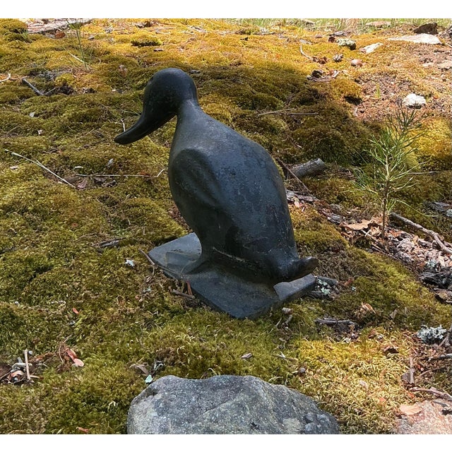 1920s Virginia Metal Crafters Solid Cast Iron Duck, Naughty Duck Doorstop Garden Ornament For Sale - Image 12 of 12