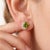 Contemporary Peridot Round Shape Diamond Studs - August Birthstone Earrings - A Pair For Sale - Image 3 of 4