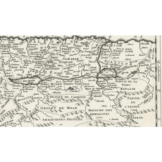 Antique Map of Palestine and Jerusalem by Elias Baeck, 1700s For Sale - Image 10 of 11