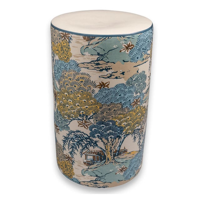Japanese Scalamandre Maison by Port 68 Sea Of Trees Garden Stool For Sale - Image 3 of 3