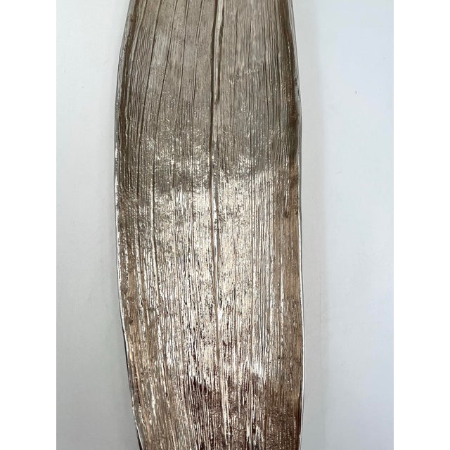 Michael Aram Michael Aram Nickel-Plated Bamboo Leaf Tray For Sale - Image 4 of 12