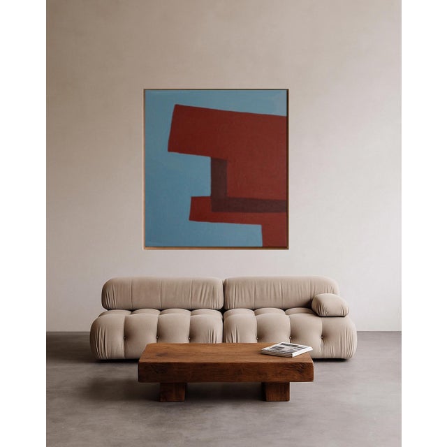 Bodasca, Structure in Red and Blue, 2026, Acrylic Painting on Canvas For Sale - Image 9 of 10