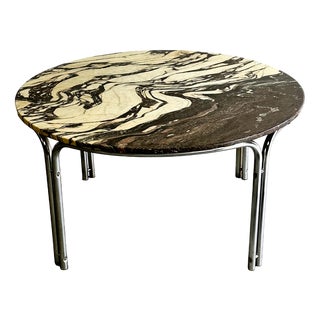 Vintage Round Coffee Table in Italian Marble, 1970s. For Sale