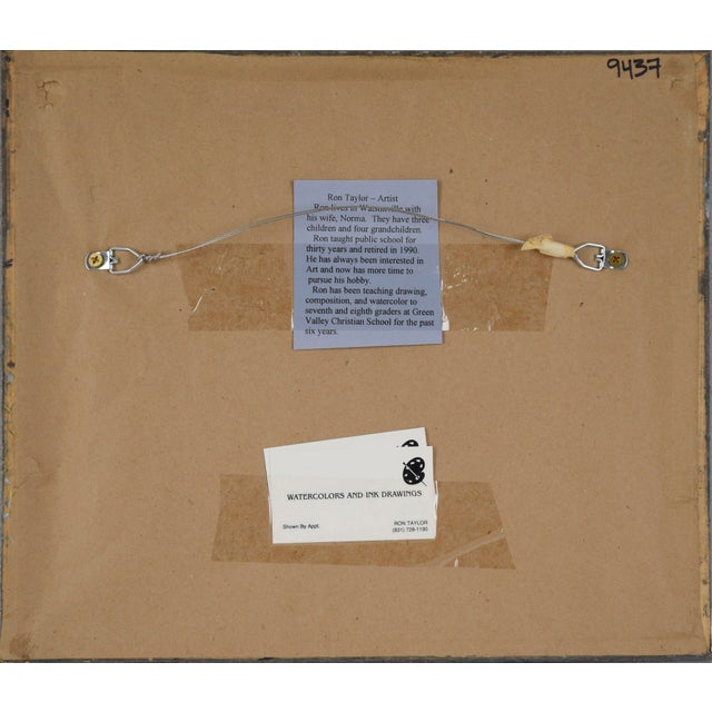 Japanese Iris Still Life - Watercolor and Ink on Paper by Ron Taylor For Sale - Image 4 of 5