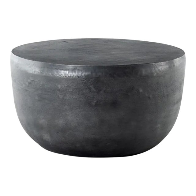 Four Hands Basil Outdoor End Table, Aged Grey For Sale