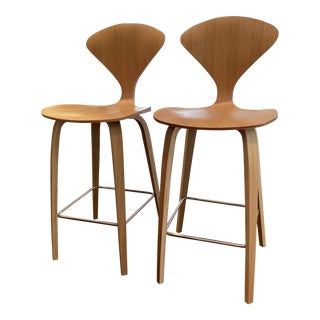 Mid Century Modern Counter Stools - A Pair For Sale