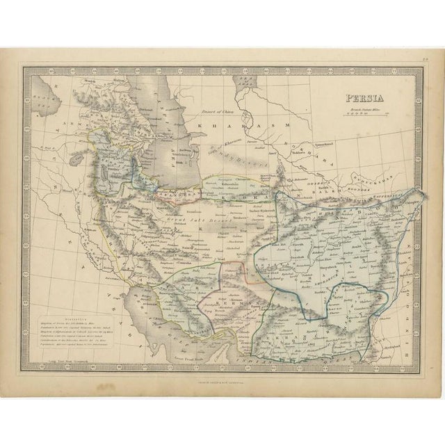 Antique Map of Middle East and Afghanistan with Statistics by Philip, 1856 For Sale - Image 3 of 12