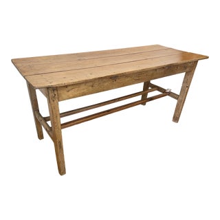 Late 19th Century Antique Irish Pine Farm Table For Sale