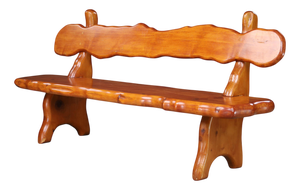 Alpine Sculptural Bench in Pine, France, 1970s
