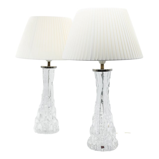 Swedish Rd-1477 Table Lamp by Carl Fagerlund for Orrefors. 1960s, Set of 2 For Sale