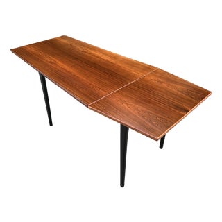 1970s Restored Danish Modern Rosewood Drop Leaf Expandable Writing Desk For Sale