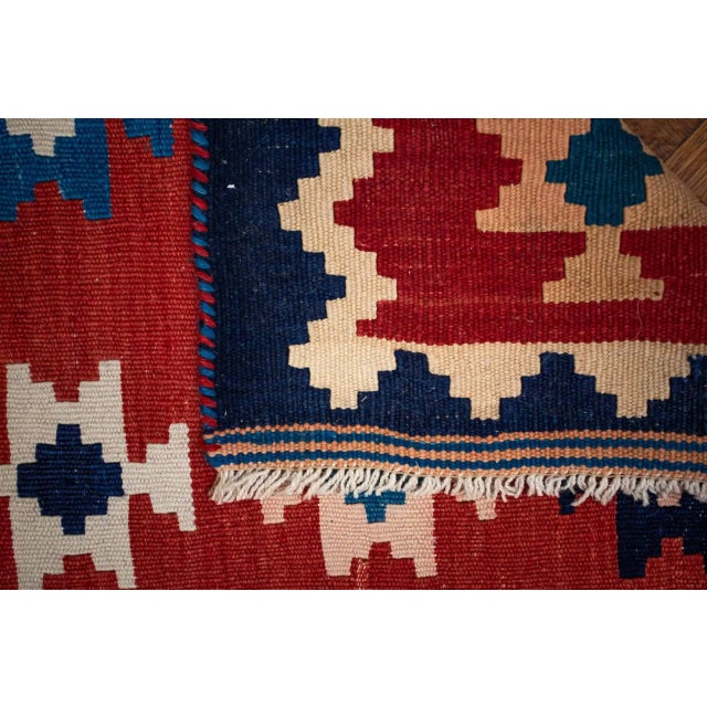 Hand-Knotted Ghashghai Kilim Rug For Sale - Image 6 of 8