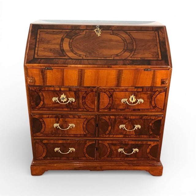 German baroque secretary desk, circa 1750 a rare mid-18th century german baroque secretary desk of straight architectural...