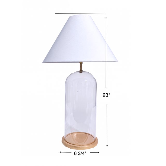 White and Light Blue Butterfly Cloche Lamp For Sale In New York - Image 6 of 7