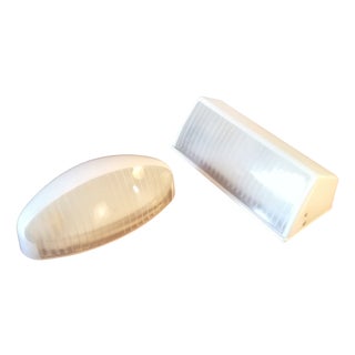 Holophane Wall Lights in Compressed Glass, France, 1950, Set of 2 For Sale