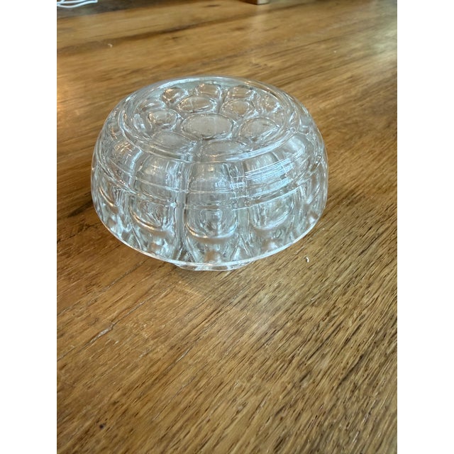 Reims France Thick Clear Crystal Glass Flower Frog 19 Holes with Dome Shape for Flower Arrangements Bouquets Designed 1960...