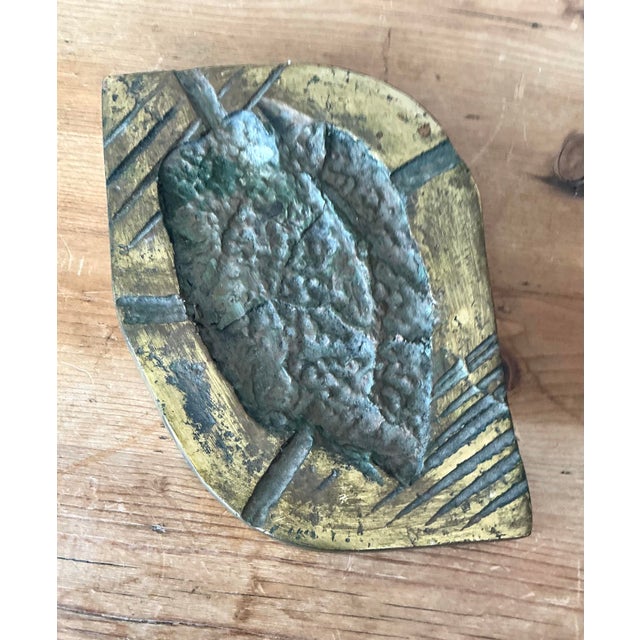 Metal Vintage Brutalist Leaf Ashtray For Sale - Image 7 of 12