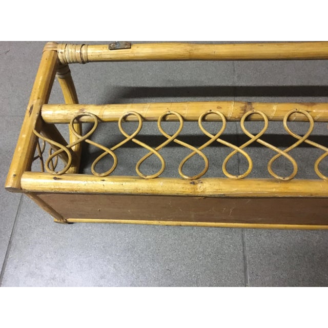 Wood Vintage Rattan Hanging Shelf, 1970s For Sale - Image 7 of 18