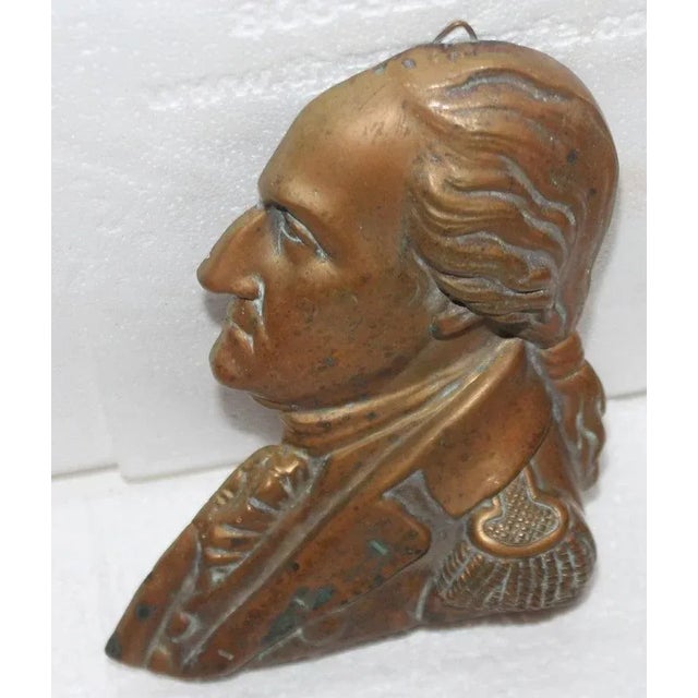 Late 19th century bronze beautiful patina George Washington hanging plaque of upper torso(Shoulders) and head.