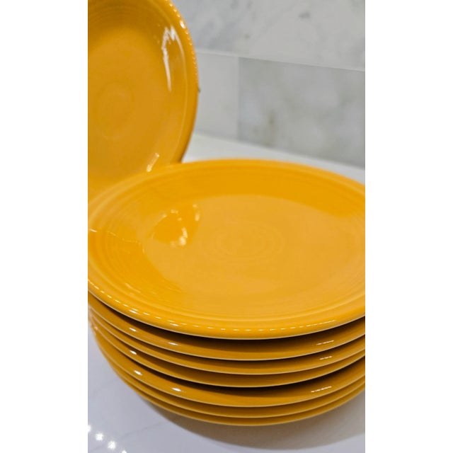 Fiesta Marigold 75th Anniversary Dinnerware Set – Service for 8, Dinner Plates, Salad Plates, Cups & Bowls (2008, Lead-Free, Homer Laughlin) For Sale In Dallas - Image 6 of 14