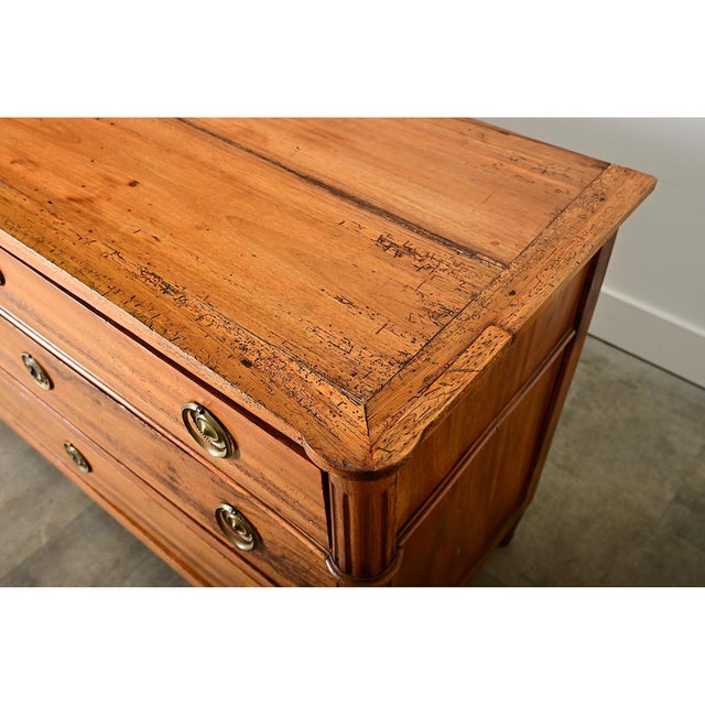French Walnut 19th Century Louis XVI Style Commode For Sale - Image 4 of 16