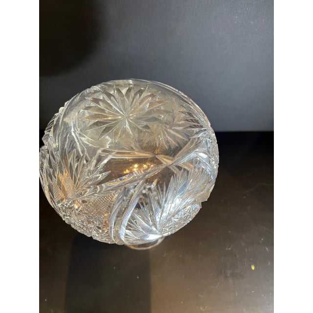 Vintage American Brilliant Period Hobstar Clear Glass Carafe/Decanter For Sale - Image 4 of 10