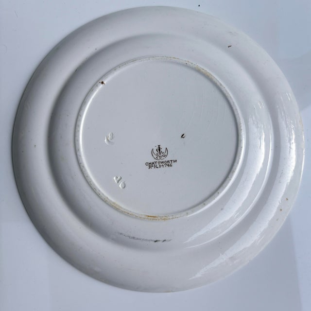 English Staffordshire Brown Transferware Plate by Gj and Sons Chatsworth For Sale - Image 3 of 5