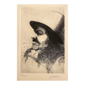 1974 Thomas Cornell Portrait of Michelangelo Etching