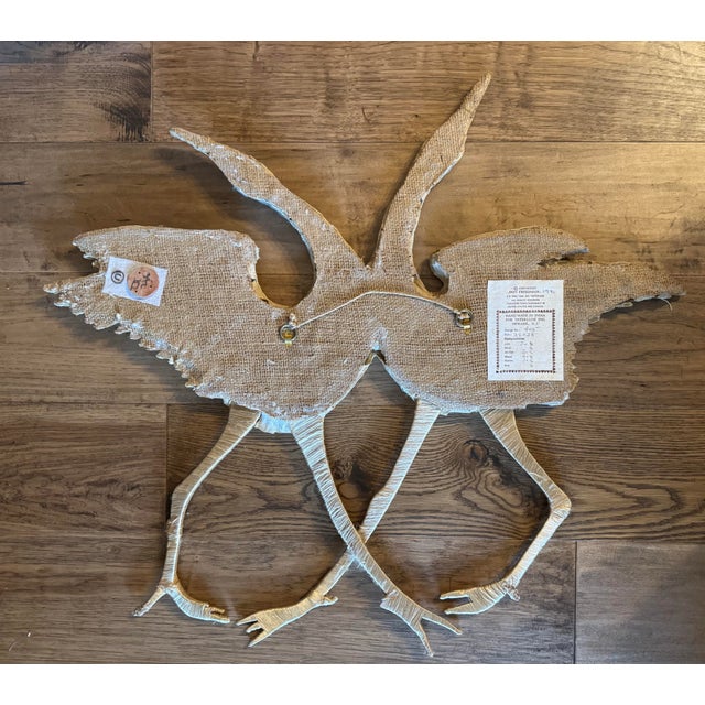 1991 Don Freedman for Interlude Woven Fiber Crane Wall Sculpture For Sale In Philadelphia - Image 6 of 7