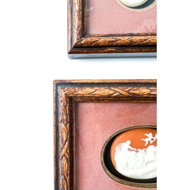 Pair of Framed Classical Cameo Reliefs by Hal Kramer Co. – Neoclassical / Grandmillennial For Sale In Houston - Image 6 of 11