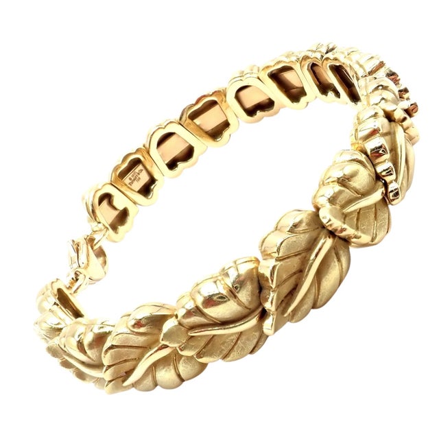 Vintage! Tiffany & Co Leaf Yellow Gold Link Bracelet 2002 For Sale - Image 13 of 15
